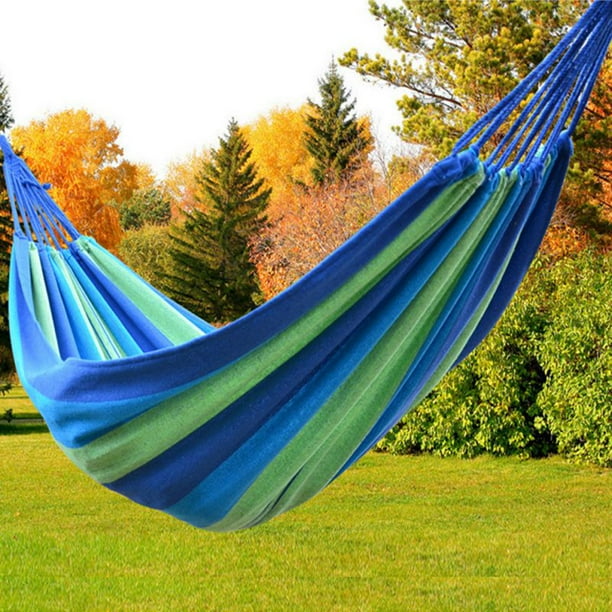 Portable Hanging Swing Travel /& Camping Double Hammock Made From Canvas Material